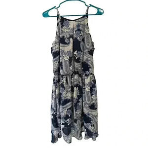 I.N. San Francisco Navy and White Halter Dress, Size XL, Pre-Owned​